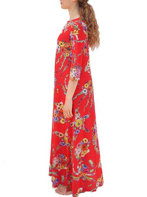 Vestito jersey rosso Laboratorio Capri | TRAGARADRESSFIORIPESCIROSSO